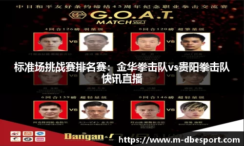 标准场挑战赛排名赛：金华拳击队vs贵阳拳击队快讯直播